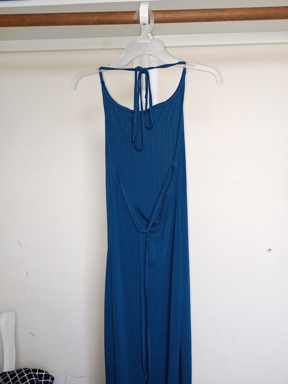 Blue Ribbed Halter Maxi - Zaful - Picture 3 of 3